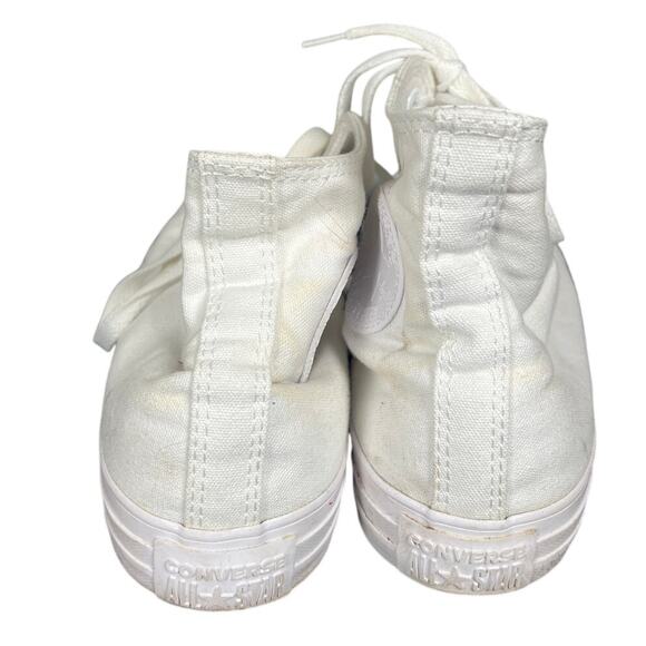 Converse High Top Size 8 Men's White Monochrome Sneakers USED - Picture 4 of 9